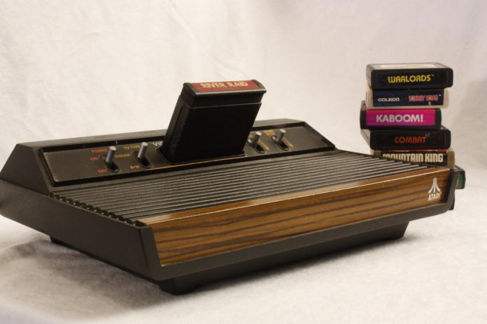 Atari 2600 with a cartridge game inserted