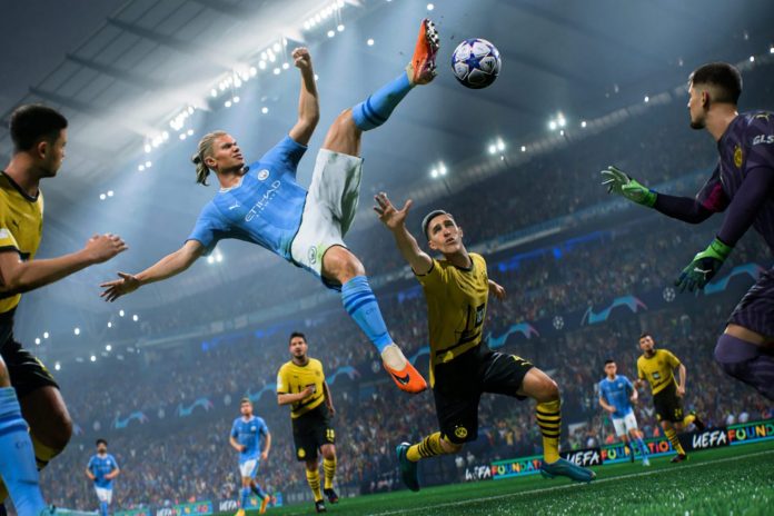 EA Sports FC 24 screen with Erling Haaland